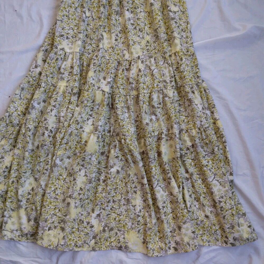 Davi And Dani Maxi Dress Smocked Floral Peasant Boho Prairie Women's Medium - Picture 9 of 11